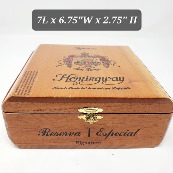 27. Hemingway Gran Reserva Arturo Fuente Cigar Wooden Medium Case Box - Picture 8 of 8